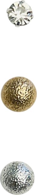 Ear Trio Crystal Studballs Gold Earrings